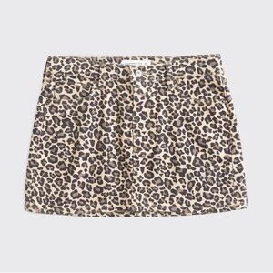 Abercrombie & Fitch Leopard Print Denim Skirt, 23